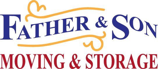 father and son moving and storage logo